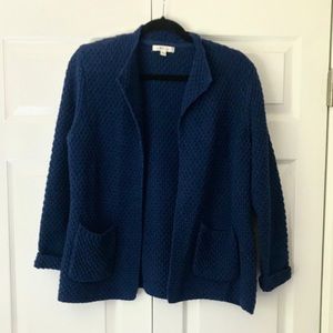 Orvis Navy Blue Chunky Knit Cardigan
